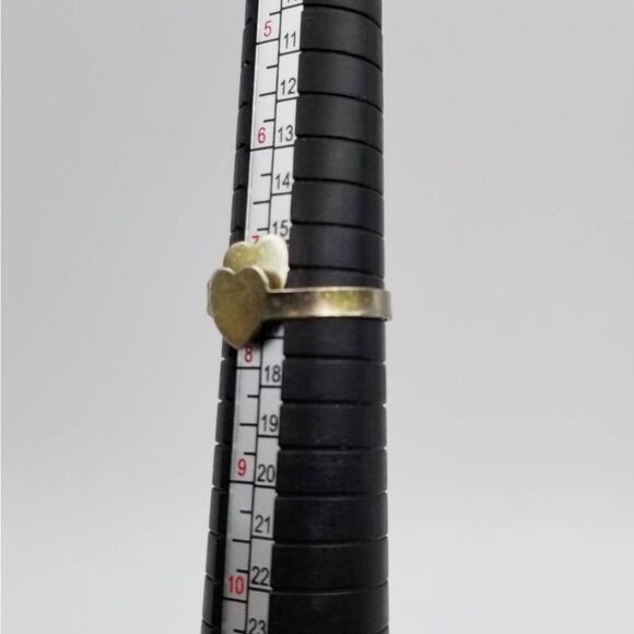 Silver tone double twin heart ring adjustable size‎ R142 - Picture 2 of 5